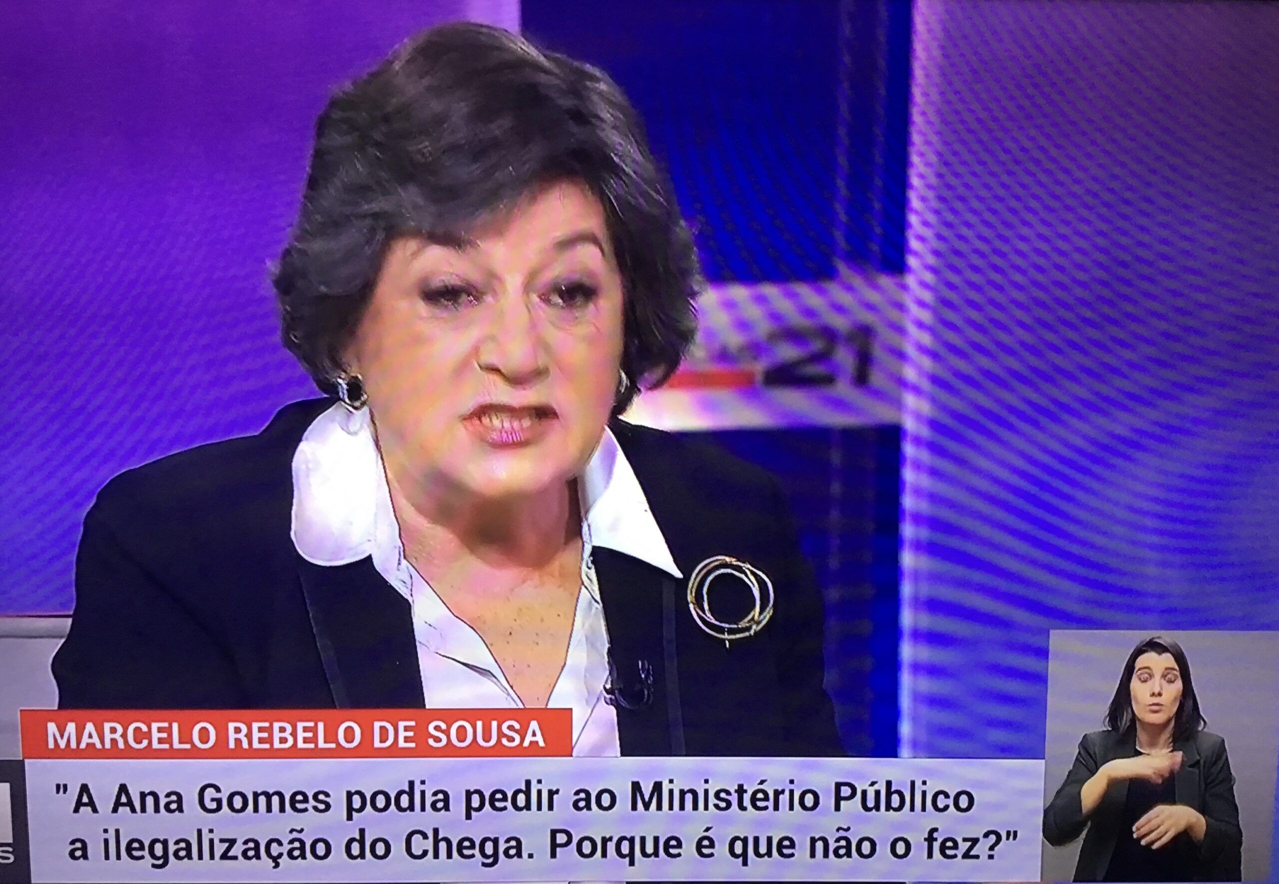 Ana Gomes no debate com Marcelo Rebelo de Sousa